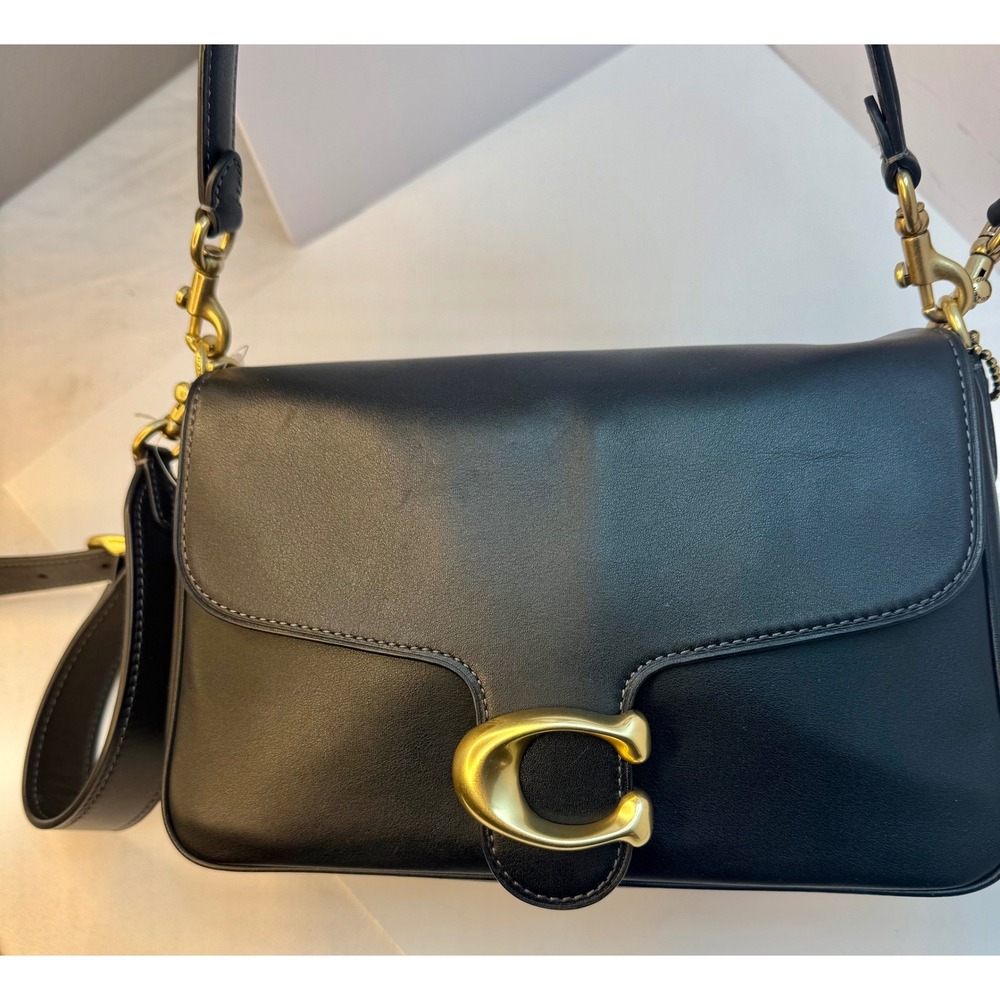 Coach Black Shoulder Bag with Gold Accents - Picture 13 of 15